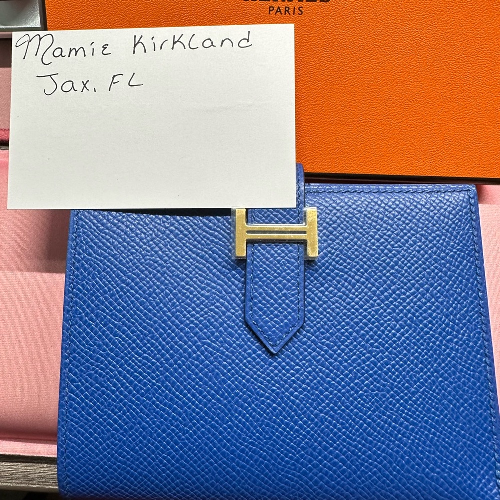 Hermès very rare BNIB Bearn Wallet Epsom Calfskin GHW